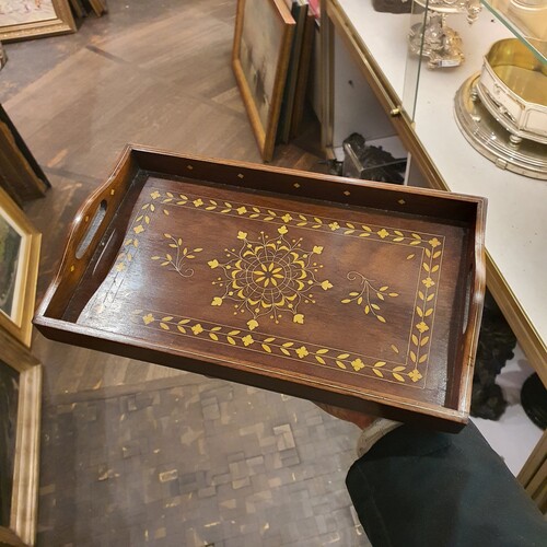 19th century wooden serving tray