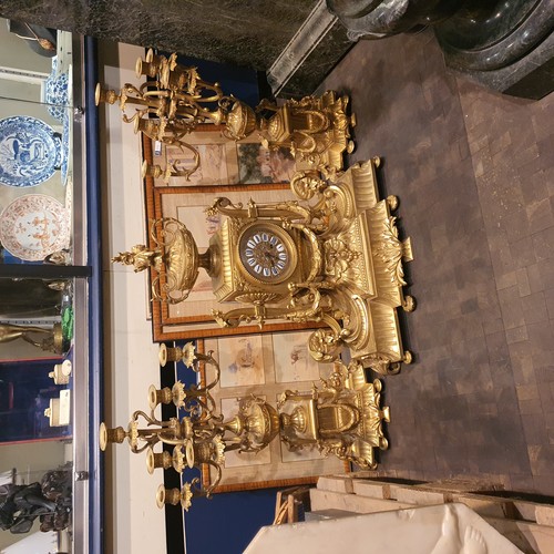 bronze garniture clock set