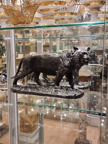 bronze of a tiger signed fratin. french school