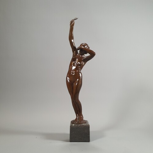 Bronze sculpture of a nude woman signed Floris de cuyper
