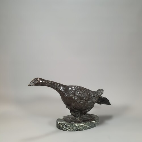 Domien Ingels (1881-1946) Bronze sculpture of a Goose