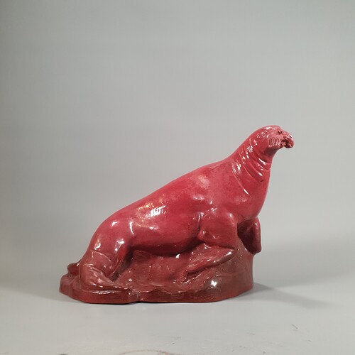 Domien Ingels (1881-1946) Ceramic sculpture of a sea lion