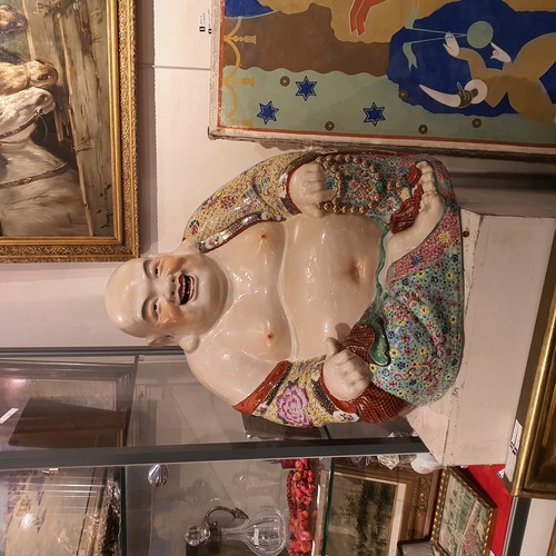 Large Chinese enameled porcelain buddha c. 1950