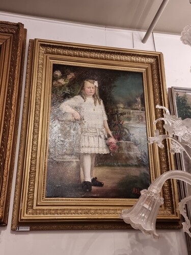 Large painting of a young lady