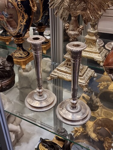 Pair of 18th C. silver Candlesticks
