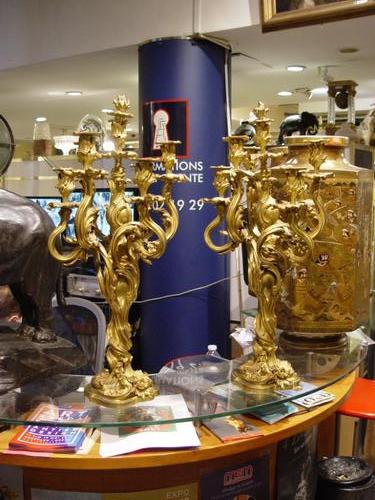 Pair of candelabras in gilt bronze late 19th century